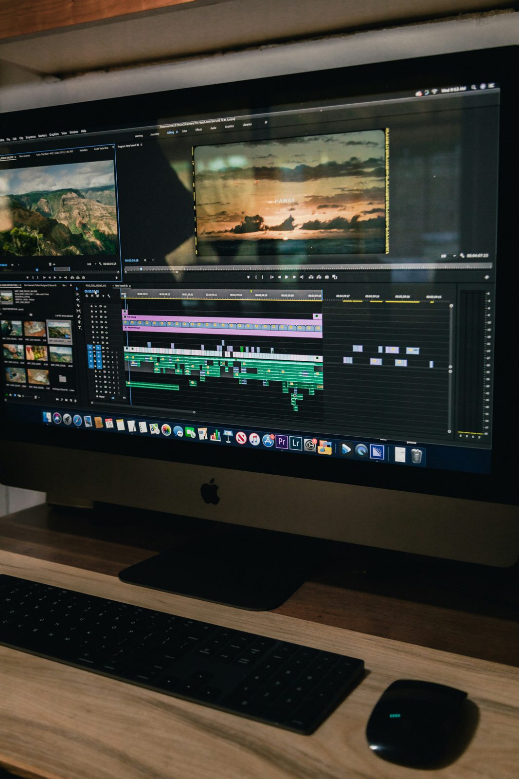 video editing computer screen