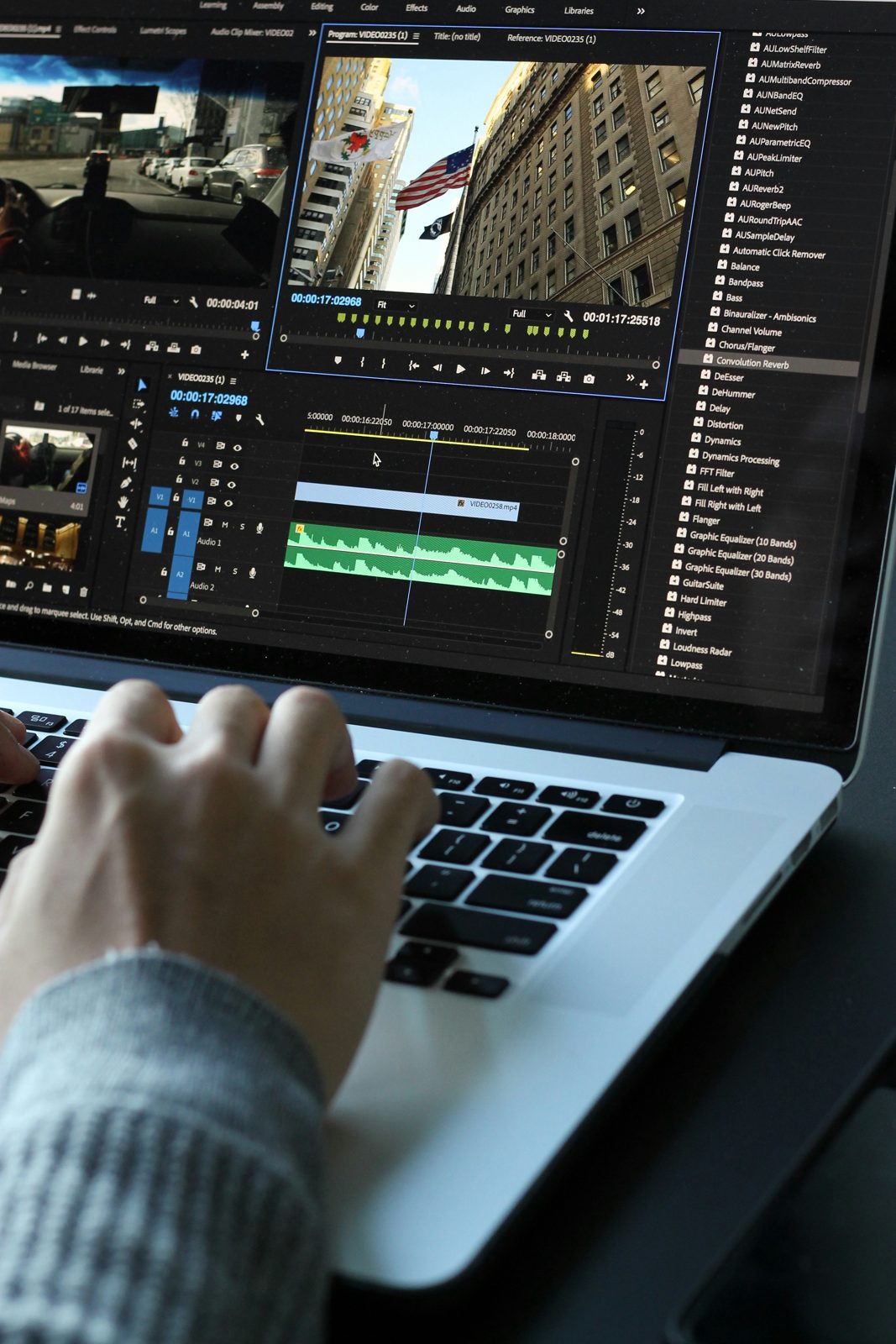 video editing timeline screen